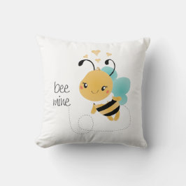 Bee Mine Bumblebee Yellow Black Kissen