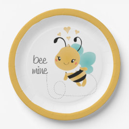 Bee Mine Bumblebee Yellow Black Pappteller