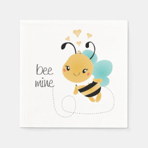 Bee Mine Bumblebee Yellow Black Serviette