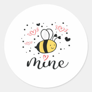 Bee Mine Girls Valentinstag Shirt Valentine Gesche Runder Aufkleber
