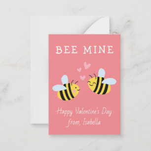 BEE MINE Klasse Valentine Rosa Karte