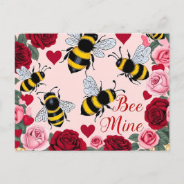 Bee Mine Liebe Buzz Design Feiertagspostkarte