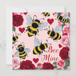 Bee Mine Liebe Buzz Design Flat Holiday Card Feiertagskarte