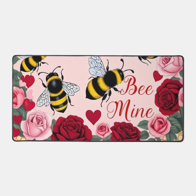 Bee Mine Liebe Buzz Design Schreibtischunterlage (Vorderseite)