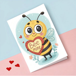 Bee Mine Niedlich Bee Valentinstag Feiertagskarte
