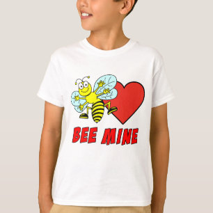 Bee Mine Niedlich Valentine Cartoon T-Shirt