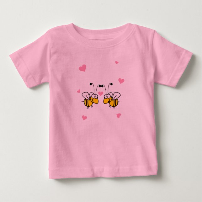 Bee Mine Pink Säugling T - Shirt (Vorderseite)