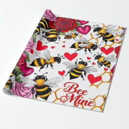 Bee Mine Sweet Honeycomb Blooms Geschenkpapier