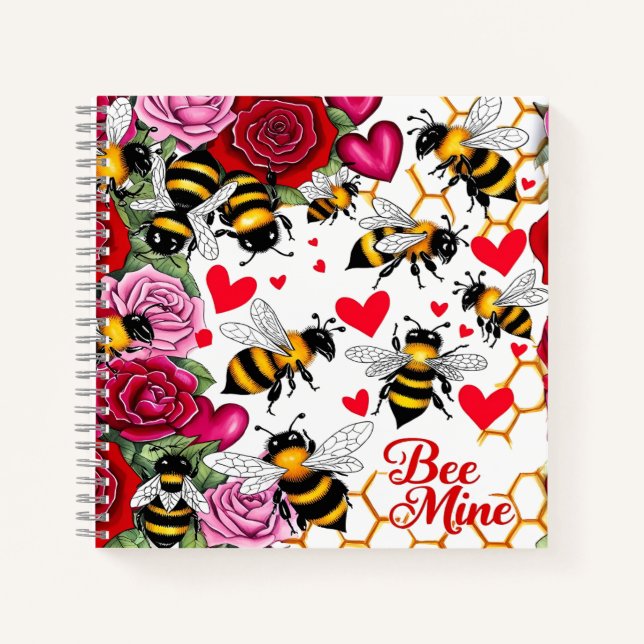 Bee Mine Sweet Honeycomb Blooms Notizbuch (Vorderseite)