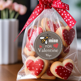 Bee Mine Valentine Bevorzugung Runder Aufkleber