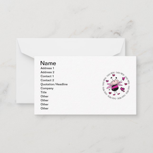 Bee Mine Valentine Mitteilungskarte (Vorderseite)
