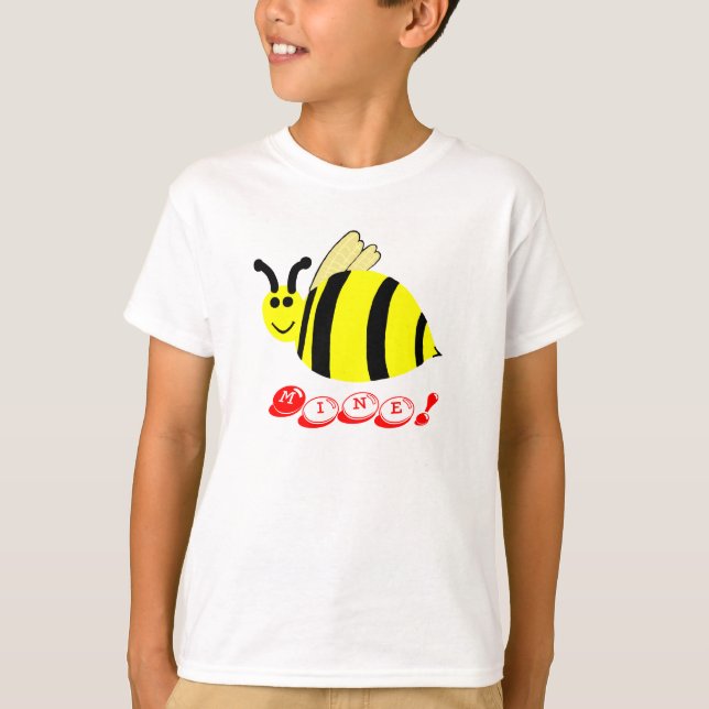 Bee Mine Valentine Yellow Bumble Bee Candy Bits T-Shirt (Vorderseite)