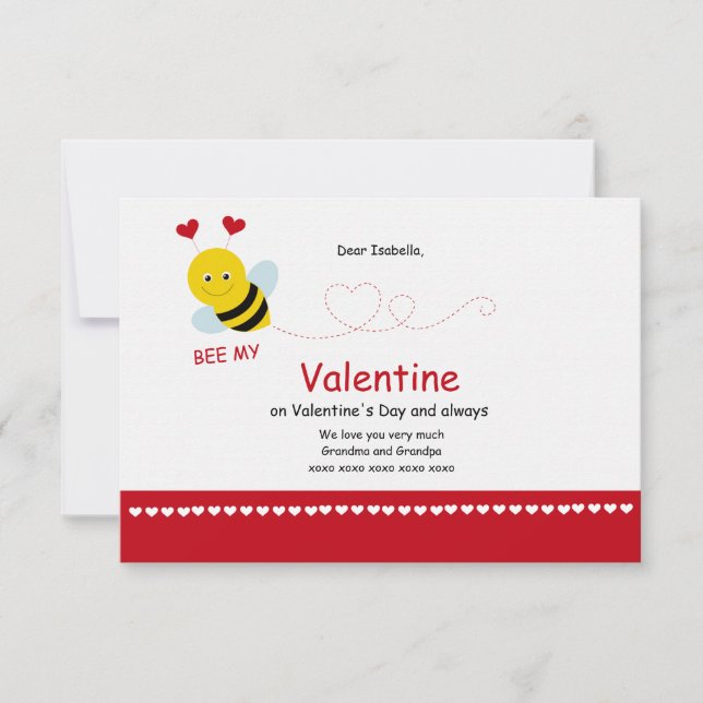 Bee Mine Valentine's Day Card Einladung (Vorderseite)