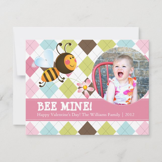 Bee Mine | Valentinstag Feiertagskarte (Vorderseite)