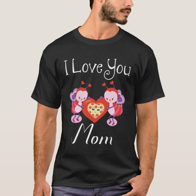 Bee  Mom Happy Mother s Day Pizza Heart T-Shirt (Vorderseite)