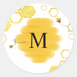 Bee Monogram Aufkleber