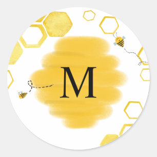 Bee Monogram Aufkleber