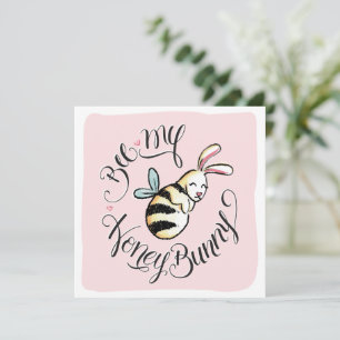 Bee My Honey Bunny Valentine Card Ankündigung