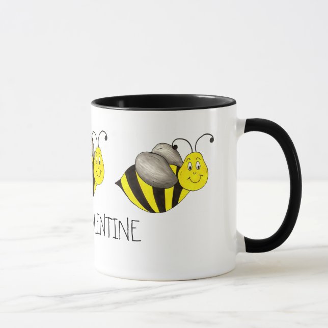 Bee My Valentine Bumblebee Valentine's Day Tasse (Rechts)