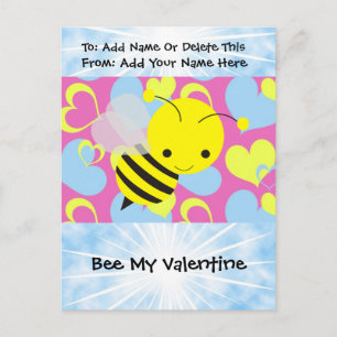 Bee My Valentine Feiertagspostkarte