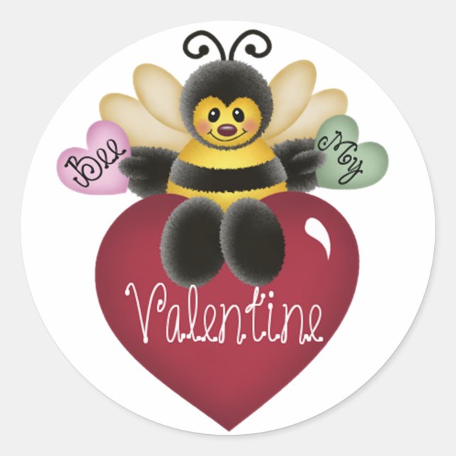 Bee My Valentine Honey Bee Stickers (Vorderseite)
