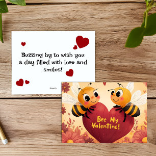 Bee My Valentine Kid Friendly Card Feiertagskarte