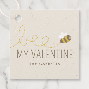 Bee My Valentine Kid's Holiday-Geschenk-Tag - Beig Geschenkanhänger