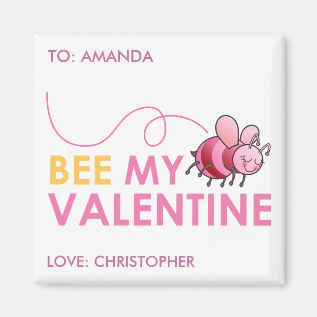 Bee My Valentine Magnet (Vorne)