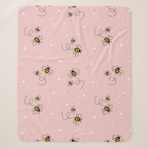 Bee nahtloses Muster auf pastellfarbenem Hintergru Sherpadecke
