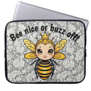 Bee Nice oder Buzz Off - Queen Bee Laptopschutzhülle