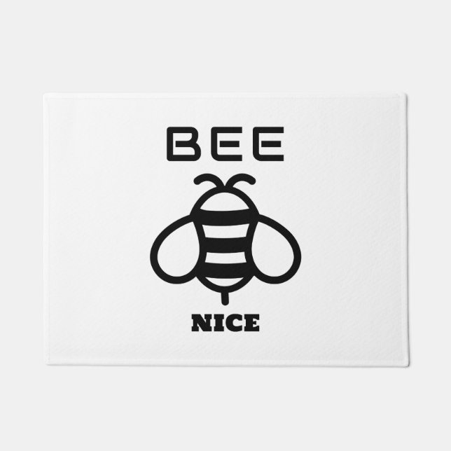 Bee Nice with Minimal Design Fußmatte (Vorderseite)