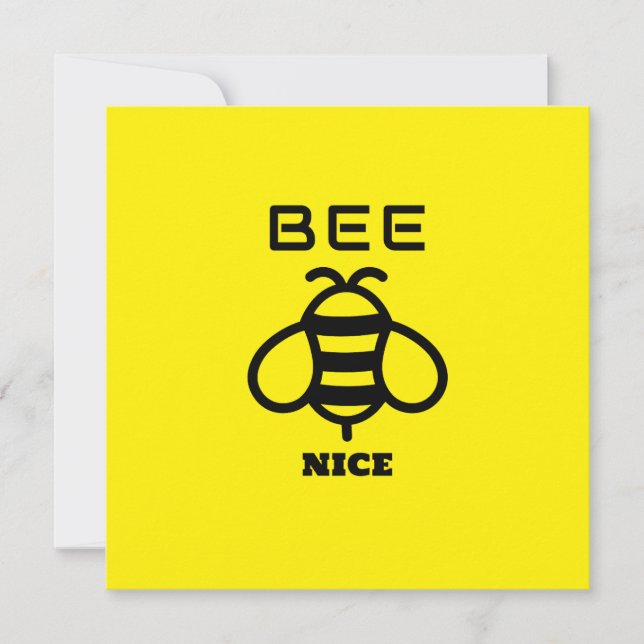Bee Nice with Yellow Background Design (Vorderseite)