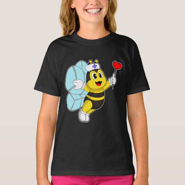 Bee Nurse Heart T-Shirt (Vorderseite)
