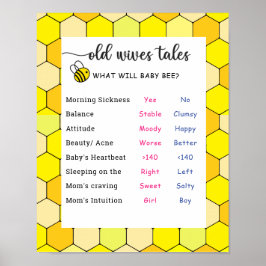 Bee Old Ehefrauen Tales Gender Reveal Board Poster