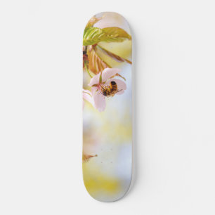 Bee On A Cherry Flower Skateboard