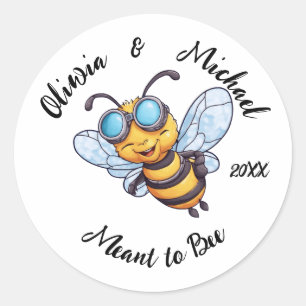 Bee on Honey Jars Runder Aufkleber