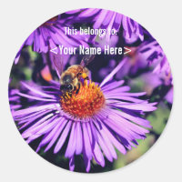 Bee On Lila Aster Blume Personalisiert ID