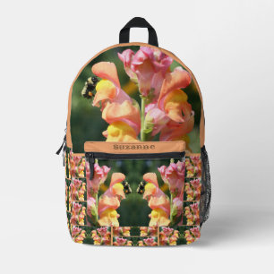 Bee On Snapdragon Blume Bedruckter Rucksack