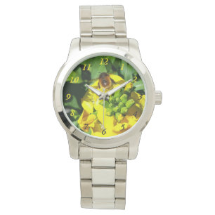 Bee on Yellow Flowers Armbanduhr