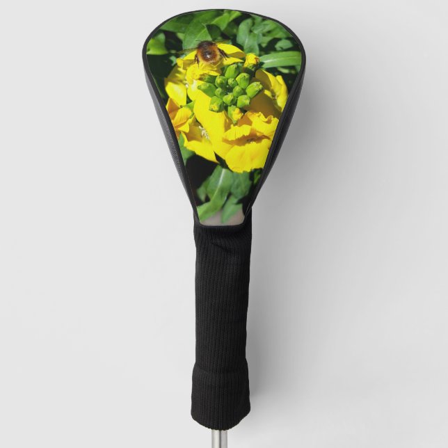 Bee on Yellow Flowers Golf Headcover (Vorderseite)
