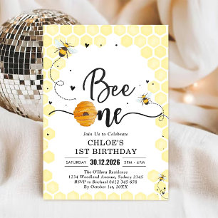 Bee One Honey Bee 1. Geburtstagseinladung Einladung