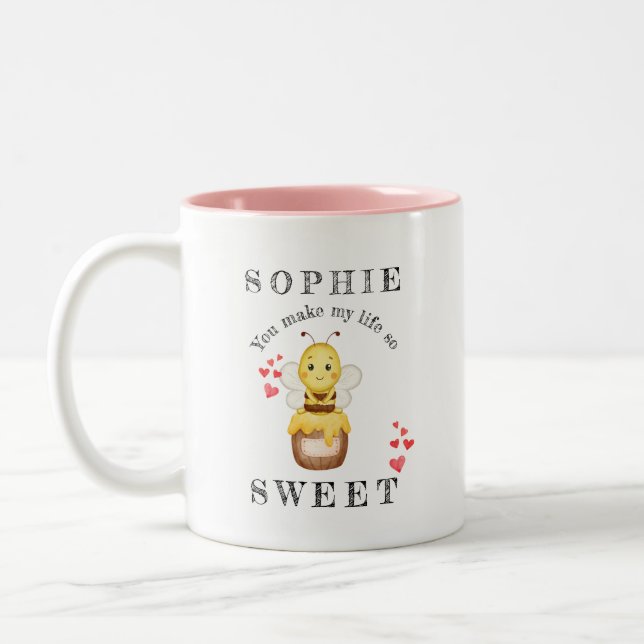 Bee Personalisiert Valentins Tasse (Links)