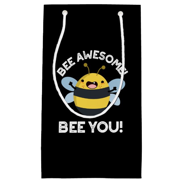 Bee Phantastisch Bee you Positive Insect Pun Dark  Kleine Geschenktüte (Vorderseite)