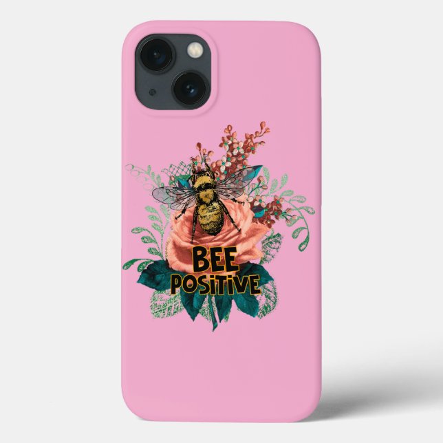 Bee Positive Floral Vibes Drawstring Bag Case-Mate iPhone Hülle (Rückseite)