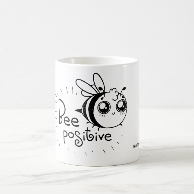 Bee Positive Funny Cartoon Kaffeetasse (Mittel)
