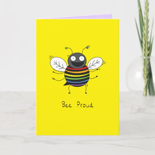Bee Proud Gay Pride LGBTQ Karte (Vorderseite)