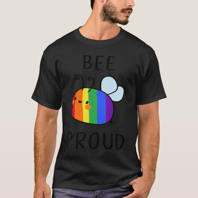 Bee Proud LGBT LGBT Gay Transgender Pride T-Shirt (Vorderseite)