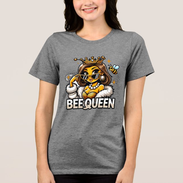 Bee Queen | Britische Kunst Tri-Blend Shirt (Vorderseite)