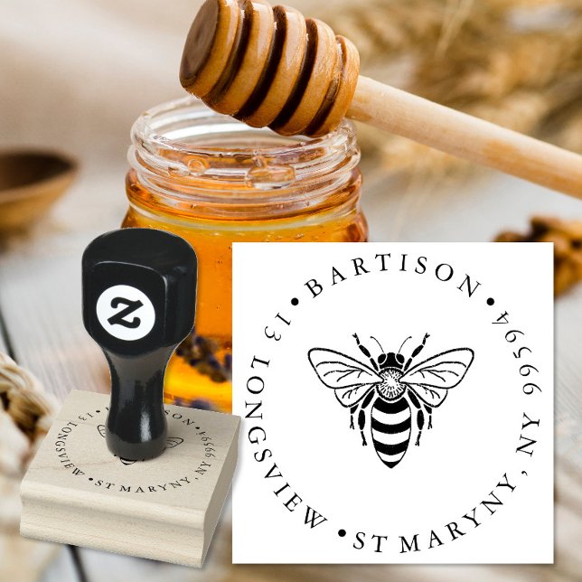 BEE ROUND RÜCKSENDEADRESSE GUMMISTEMPEL (Von Creator hochgeladen)
