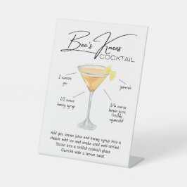 Bee’s Knees Cocktail Pedestal Sign Sockelschild